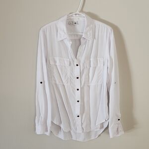 tentree Cream Button-Up Shirt